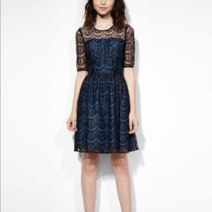 ‼️ PRICE DROP ‼️ Lacy Overlay Fit & Flare Dress